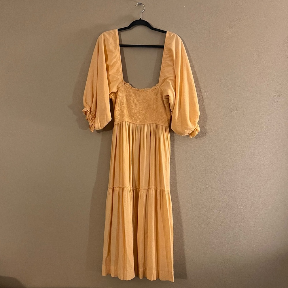 Louna Orange Smocked Dress